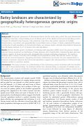 Cover page: Barley landraces are characterized by geographically heterogeneous genomic origins