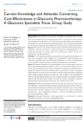 Cover page: Current Knowledge and Attitudes Concerning Cost-Effectiveness in Glaucoma Pharmacotherapy: A Glaucoma Specialists Focus Group Study