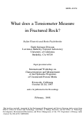 Cover page: What does a tensiometer measure in fractured rock?