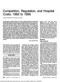 Cover page: Competition, regulation, and hospital costs, 1982 to 1986