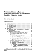 Cover page: Musicians, Record Labels, and Webcasters: In Need of an International Royalties Collection Society