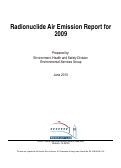 Cover page: Radionuclide Air Emission Report for 2009