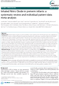 Cover page: Inhaled nitric oxide in preterm infants: a systematic review and individual patient data meta-analysis