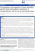 Cover page: Co-localization and regulation of basic fibroblast growth factor and arginine vasopressin in neuroendocrine cells of the rat and human brain