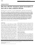 Cover page: Zika virus infection reprograms global transcription of host cells to allow sustained infection