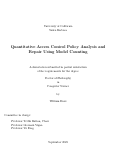 Cover page: Quantitative Access Control Policy Analysis and Repair Using Model Counting