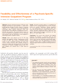 Cover page: Feasibility and Effectiveness of a Psychosis-Specific Intensive Outpatient Program.