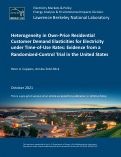 Cover page: Heterogeneity in own-price residential customer demand elasticities for electricity under time-of-use rates: Evidence from a randomized-control trial in the United States