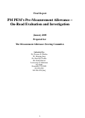 Cover page: PM PEM’s Pre-Measurement Allowance – On-Road Evaluation and Investigation