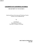 Cover page: Intellectual Property Protection and Technology Transfer: Evidence From US Multinationals