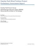 Cover page: Danehy Park Wind Turbine Project -- Preliminary Assessment Report