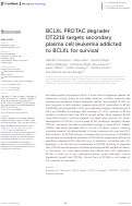 Cover page: BCLXL PROTAC degrader DT2216 targets secondary plasma cell leukemia addicted to BCLXL for survival.