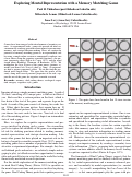 Cover page: Exploring mental representation with a memory matching game