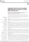 Cover page: Cognitive Deficits and Associated ERP N400 Abnormalities in FXTAS With Parkinsonism