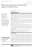 Cover page: Obstructive sleep apnea and psychomotor vigilance task performance
