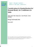 Cover page: Considerations in Standardization for Demand Response Ready Air Conditioners in India