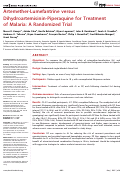 Cover page: Artemether-lumefantrine versus dihydroartemisinin-piperaquine for treatment of malaria: a randomized trial.