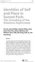 Cover page: Identities of Self and Place in Sunset Park: The Unmaking of the Gowanus Expressway
