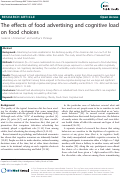 Cover page: The effects of food advertising and cognitive load on food choices
