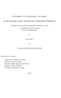 Cover page: Social learning in labor markets and in real estate brokerage