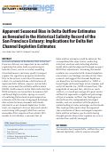Cover page: Apparent Seasonal Bias in Delta Outflow Estimates  as Revealed in the Historical Salinity Record of the  San Francisco Estuary: Implications for Delta Net Channel Depletion Estimates