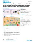 Cover page: Innate immune pathway modulator screen identifies STING pathway activation as a strategy to inhibit multiple families of arbo and respiratory viruses.