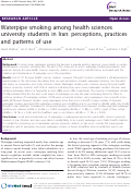 Cover page: Waterpipe smoking among health sciences university students in Iran: perceptions, practices and patterns of use.