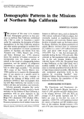 Cover page: Demographic Patterns in the Missions of Northern Baja California