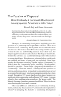 Cover page: The Paradox of Dispersal: Ethnic Continuity and Community Development Among Japanese Americans in Little Tokyo