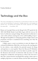 Cover page: Technology and the Box