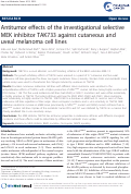 Cover page: Antitumor effects of the investigational selective MEK inhibitor TAK733 against cutaneous and uveal melanoma cell lines