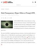 Cover page: Dark Transparency: Hyper-Ethics at Trump's EPA