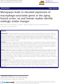 Cover page: Menopause leads to elevated expression of macrophage-associated genes in the aging frontal cortex: rat and human studies identify strikingly similar changes
