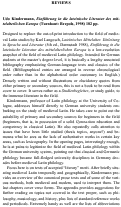Cover page: Einführung in die lateinische Literatur des mittelalterlichen Europa (review)