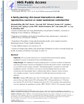 Cover page: A family planning clinic-based intervention to address reproductive coercion: a cluster randomized controlled trial