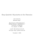 Cover page: Sharp Quadratic Majorization in One Dimension