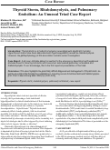 Cover page: Thyroid Storm, Rhabdomyolysis, and Pulmonary Embolism: An Unusual Triad Case Report