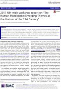 Cover page: 2017 NIH-wide workshop report on “The Human Microbiome: Emerging Themes at the Horizon of the 21st Century”