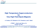 Cover page: Materials for Very High Field Dipole Magnets