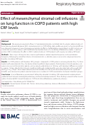 Cover page: Effect of mesenchymal stromal cell infusions on lung function in COPD patients with high CRP levels