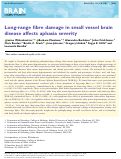 Cover page: Long-range fibre damage in small vessel brain disease affects aphasia severity