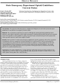 Cover page: State Emergency Department Opioid Guidelines:  Current Status