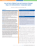 Cover page: Use and Costs of Medical Foods and Convenience-Packaged Drugs in the California Workers Compensation System.