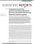 Cover page: A Haystack Heuristic for Autoimmune Disease Biomarker Discovery Using Next-Gen Immune Repertoire Sequencing Data