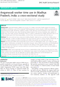 Cover page: Anganwadi worker time use in Madhya Pradesh, India: a cross-sectional study