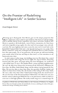 Cover page: On the Frontier of Redefining “Intelligent Life” in Settler Science