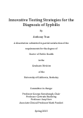 Cover page: Innovative Testing Strategies for the Diagnosis of Syphilis