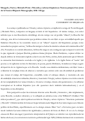 Cover page: Morgado, Nuria y Rolando Pérez. Filosofía y culturas hispánicas: Nuevas perspectivas. Juan de la Cuesta Hispanic Monographs, 2016. 344 pp.