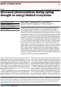 Cover page: Increased photosynthesis during spring drought in energy-limited ecosystems