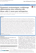Cover page: Pluripotent nontumorigenic multilineage differentiating stress enduring cells (Muse cells): a seven-year retrospective